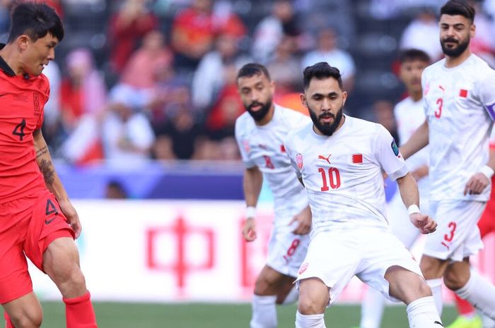 Suasana Pertandingan antara Korea Selatan Vs Bahrain dalam laga perdana Grup E Piala Asia 2023 di Stadion Jassim bin Hamad, Al Rayyan, Senin (15/1/2024).