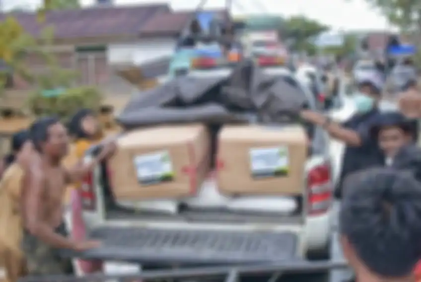 Bantuan logistik untuk korban banjir di Kalimantan Selatan.