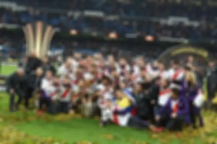 Para pemain River Plate merayakan gelar juara Copa Libertadores 2018