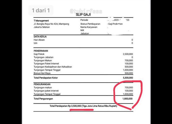 HEBOH Diduga Slip Gaji Karyawan Tasyi Athasyia Beredar, Netizen Auto Nyinyir Tahu Tunjangan Dipotong