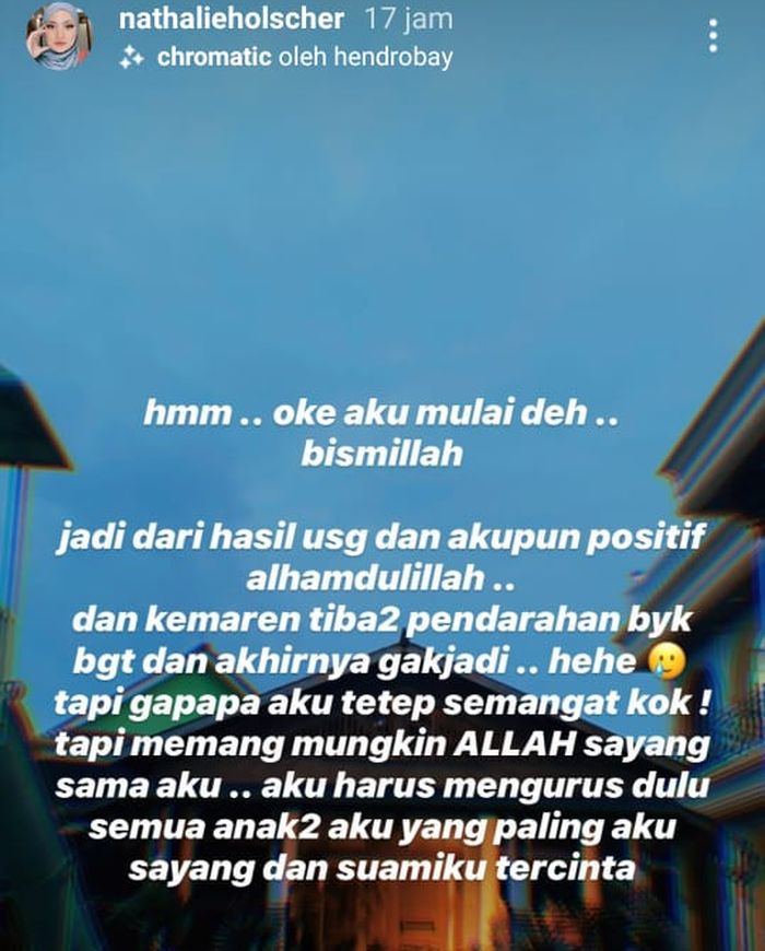 Nathalie Holscher bagikan kabar duka