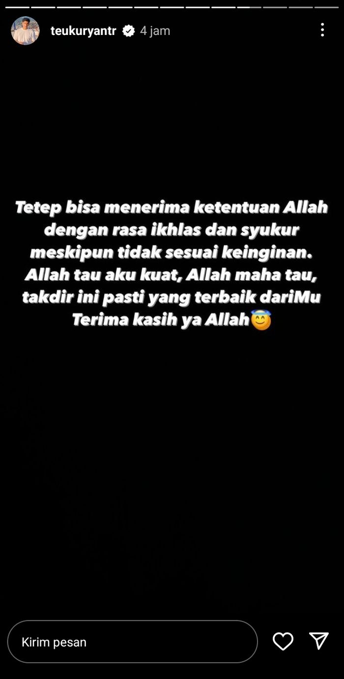 Postingan Teuku Ryan usai dinyatakan resmi bercerai dari Ria Ricis