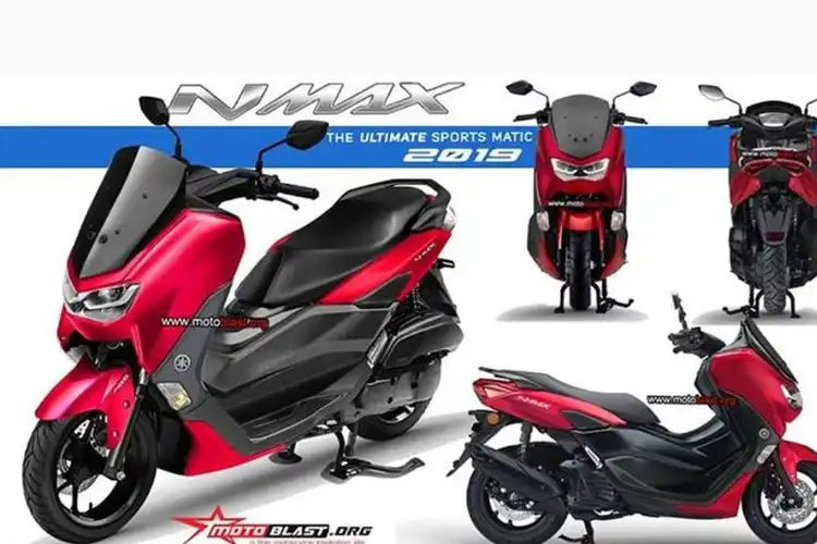 Tampang Baru Yamaha NMAX 2019 Bikin Geger, Warna Merah Menyala, Spion Masih Model Lama