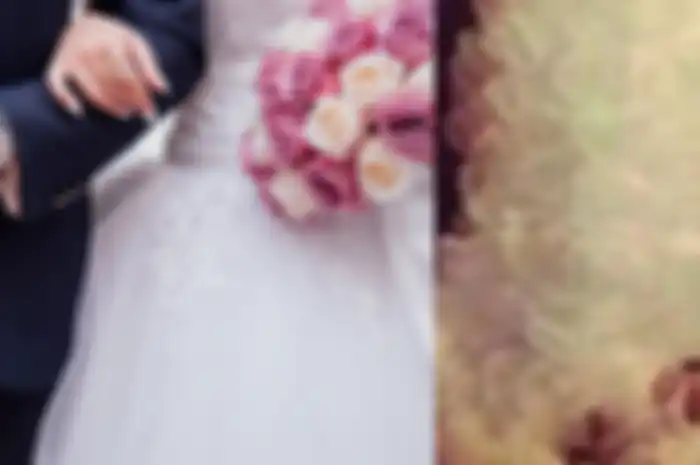 Sosok bayi terseret di gaun pengantin
