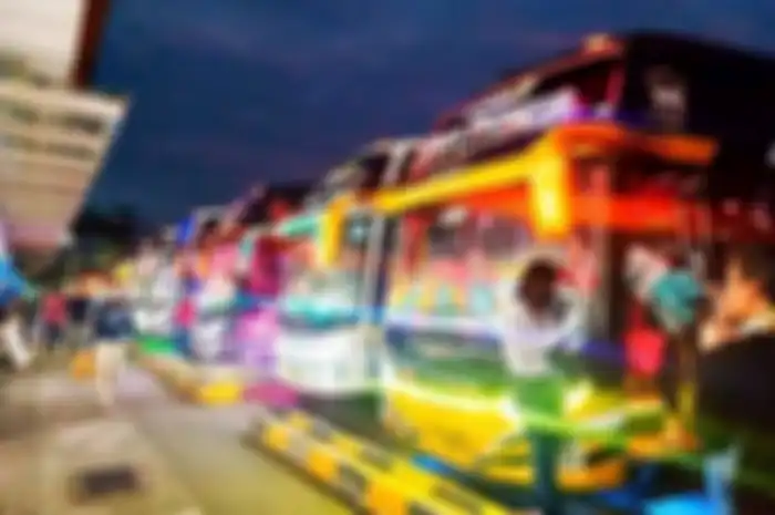 Ilustrasi pemudik yang menggunakan angkutan bus.
