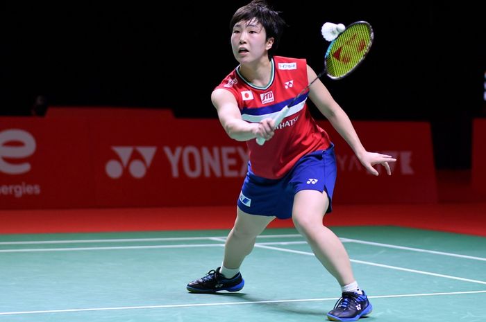 Pebulu tangkis tunggal putri Jepang, Akane Yamaguchi, pada semifinal BWF World Tour Finals 2021 di Bali International Convention Centre, Nusa Dua, Sabtu (4/12/2021).