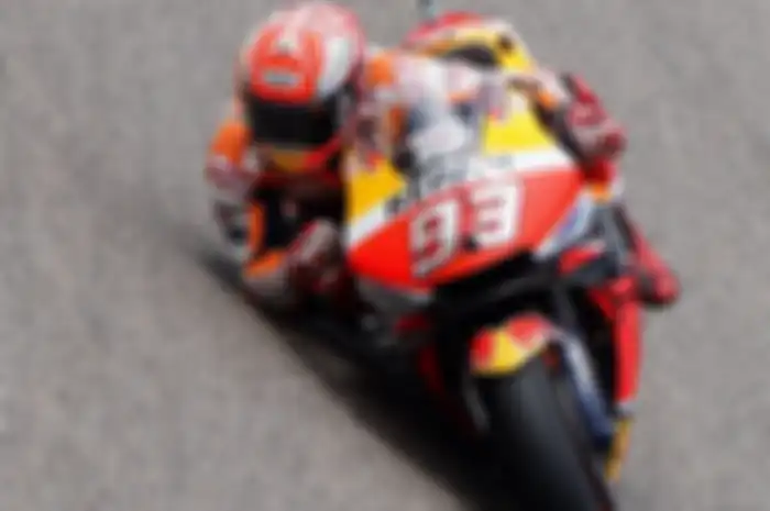 Aksi Marc Marquez (Repsol Honda) kala tampil pada sesi latihan bebas MotoGP Jerman 2019, Jumat (5/7/2019)