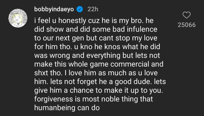 Ungkapan Bobby untuk B.I