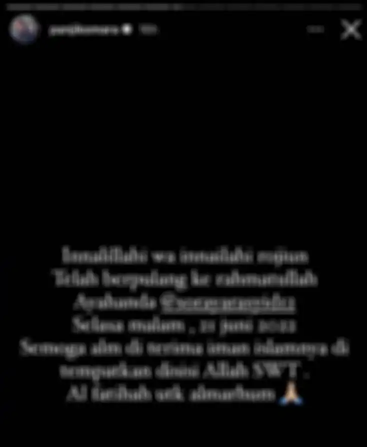 Panji Komara manajer Sule dan Nathalie Holscher tulis doa di kabar duka