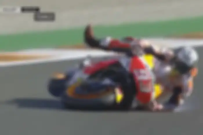 Marc Marquez kehilangan traksi ban depan saat mengerem