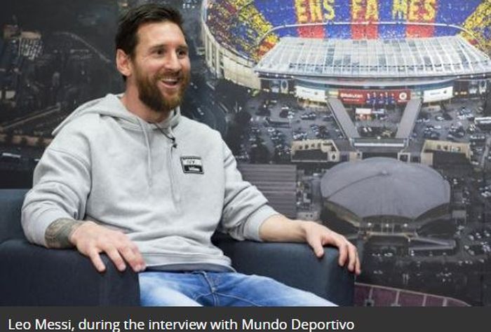 Megabintang Barcelona, Lionel Messi, menjalani wawancara dengan Mundo Deportivo.