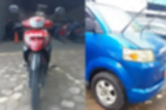 Motor Suzuki Shogun tahun 2008 dan mobil Suzuki APV tahun 2006 dilelang murah buka harga (open bid) Rp 40 jutaan.
