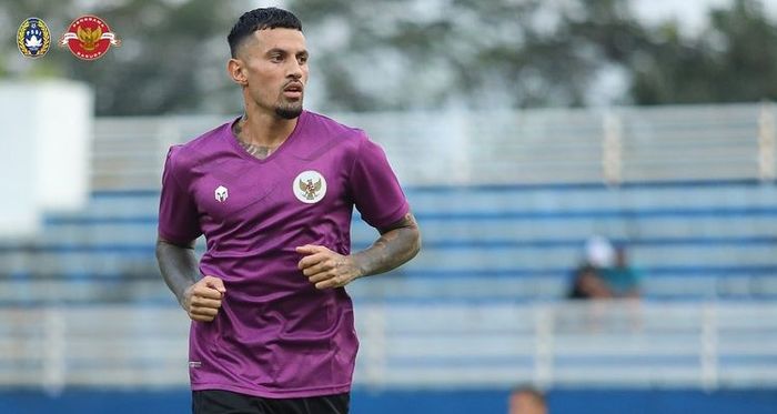 Stefano Lilipaly dalam pemusatan latihan timnas Indonesia (28/5/2022).