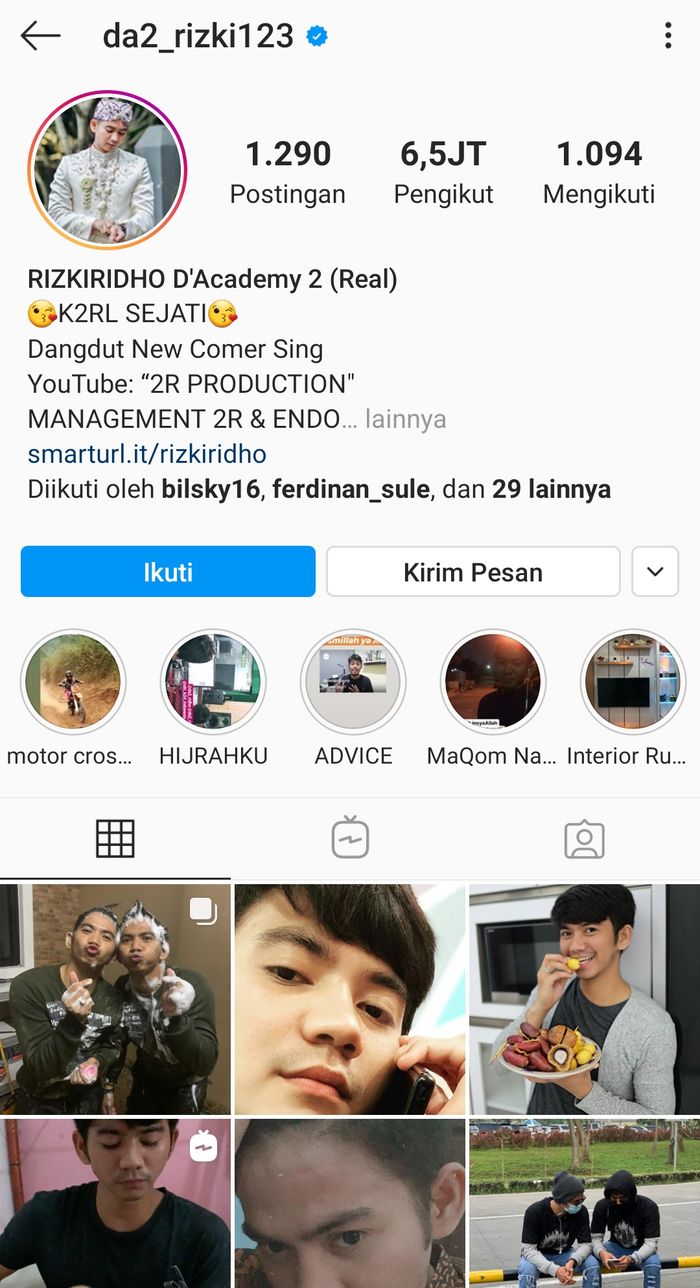 Rizki DA tak pasang profil bareng istri
