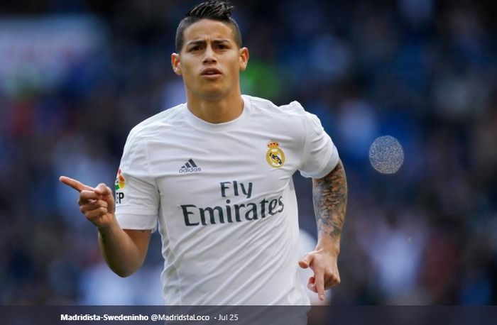 Gelandang serang Real Madrid asal Kolombia yang baru saja kembali dari peminjaman, James Rodriguez.