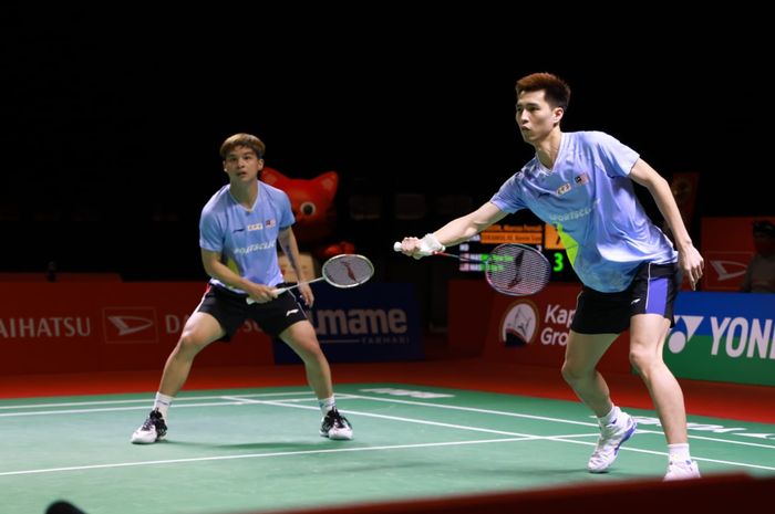 Pasangan ganda putra Malaysia, Ong Yew Sin/Teo Ee Yi pada semifinal Indonesia  Masters 2021, Sabtu (21/11/2021)