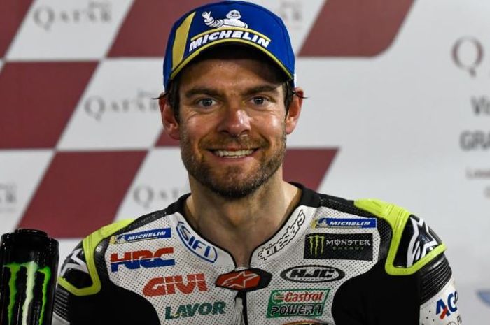 Pembalap tim LCR Honda, Cal Crutchlow setelah finis di posisi ketiga MotoGP Qatar (10/3/2019)