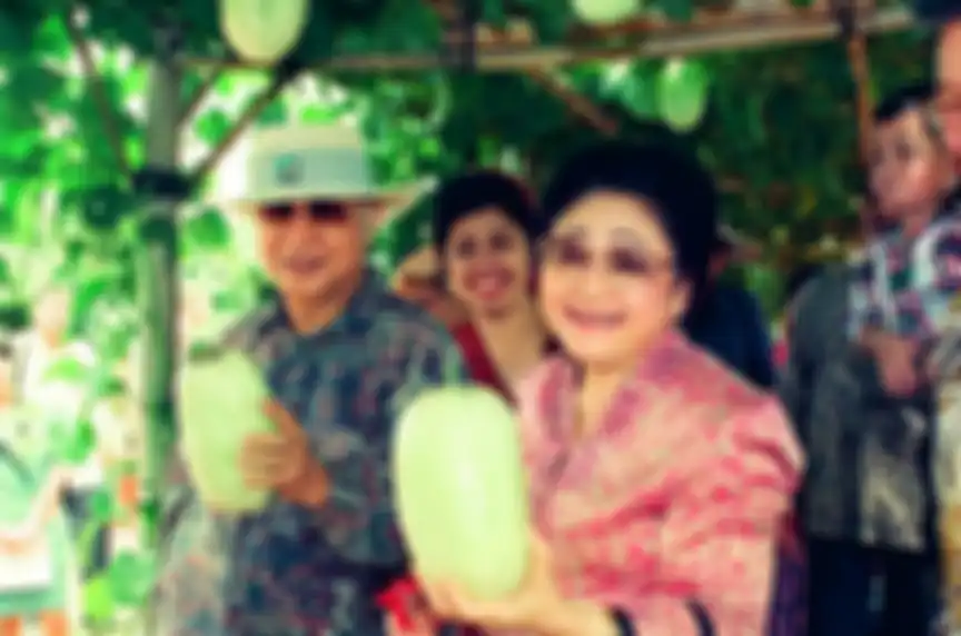 Ibu Tien Soeharto saat di Taman Buah Mekarsari