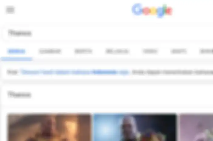Hasil pencarian Thanos di Google