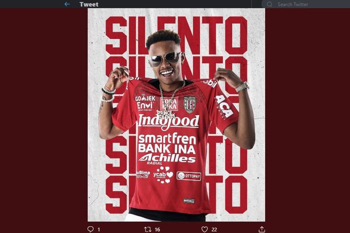 Rapper Amerika Serikat, Silento ditunjuk sebagai duta klub Bali United