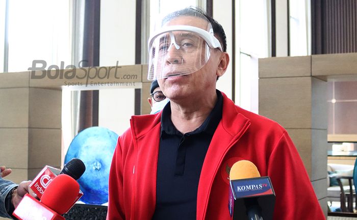 Ketua Umum PSSI, Mochamad Iriawan, memberikan keterangan kepada awak media di Hotel Fairmont, Senayan, Jakarta Selatan, 29 Juli 2020.