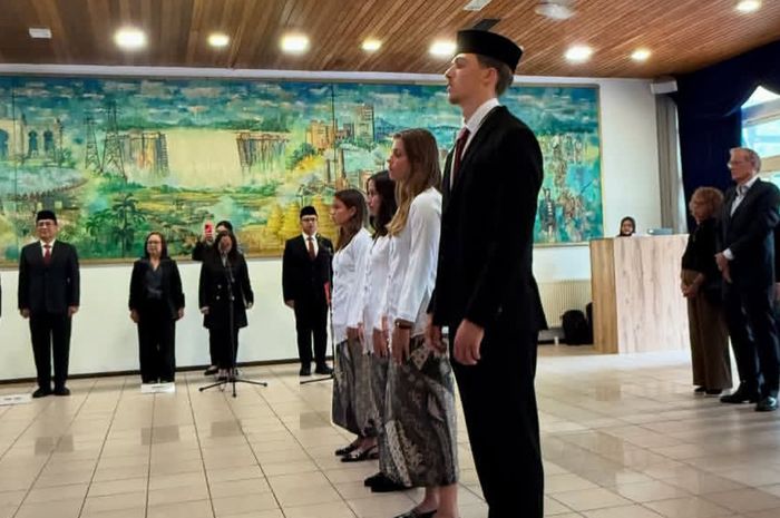 Mauro Zijlstra menjalani Sumpah Warga Negara Indonesia di Den Haag, Belanda, pada Jumat (29/8/2025).