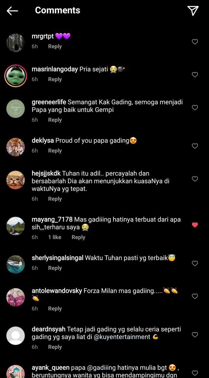 Komentar netizen terkait sikap Gading Marten.