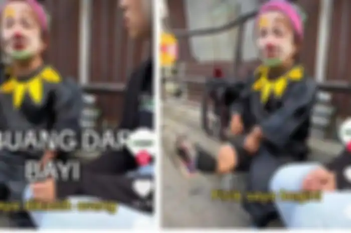 Seorang badut difabel menceritakan kisah pilunya saat mengemis di jalan.