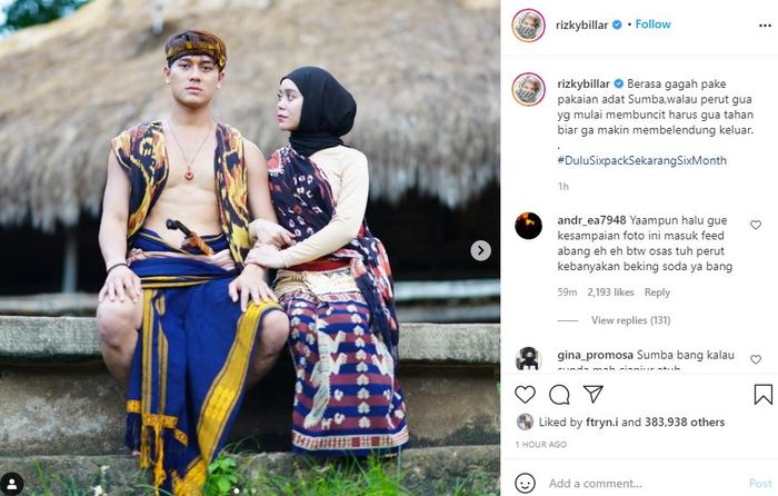 Foto Rizky Billar dan Lesti Kejora saat berlibur ke Sumba.