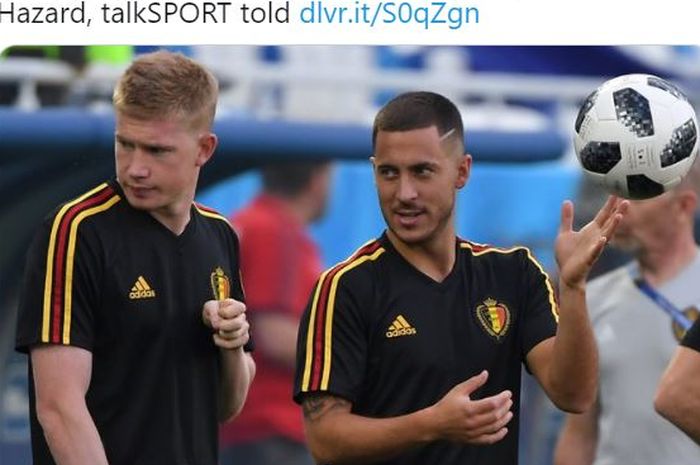  Menjelang lawan Italia dalam babak perempat final EURO 2020, Roberto Martinez membeberkan kondisi terkini Eden Hazard dan Kevin De Bruyne.