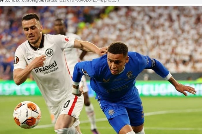 Final Liga Europa antara Eintracht Frankfurt dan Rangers berlangsung di Stadion Ramon Sanchez Pizjuan, Rabu (18/5/2022).