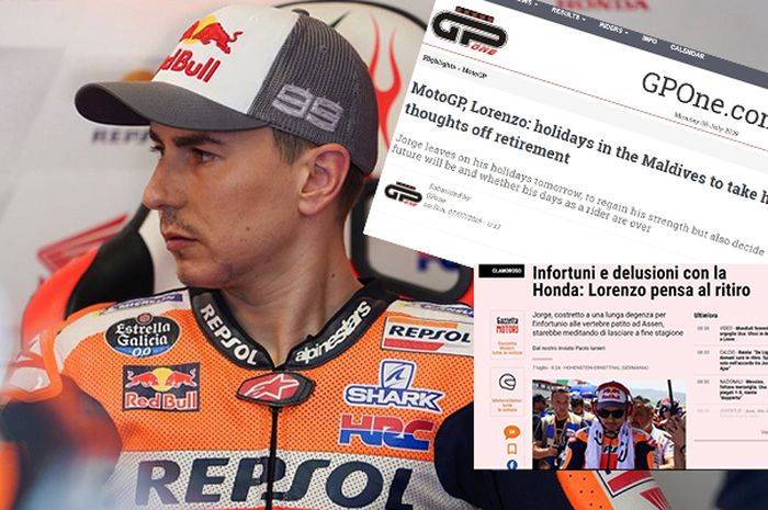 Jorge Lorenzo (Repsol Honda) diisukan bakal pensiun pada musim ini menyusul rentetan hasil minor yang diraihnya dalam beberapa musim terakhir