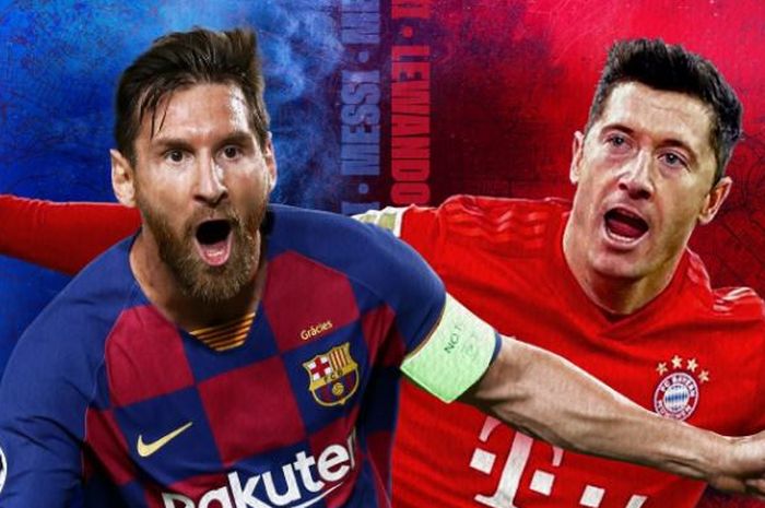 Megabintang Barcelona, Lionel Messi, dan striker Bayern Muenchen, Robert Lewandowski, menjadi pemain inti dalam laga perempat final Liga Champions.