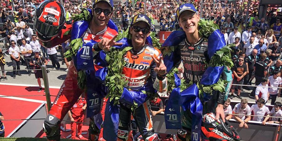 Hasil MotoGP Catalunya - Marc Marquez Juara, Valentino Rossi Jatuh