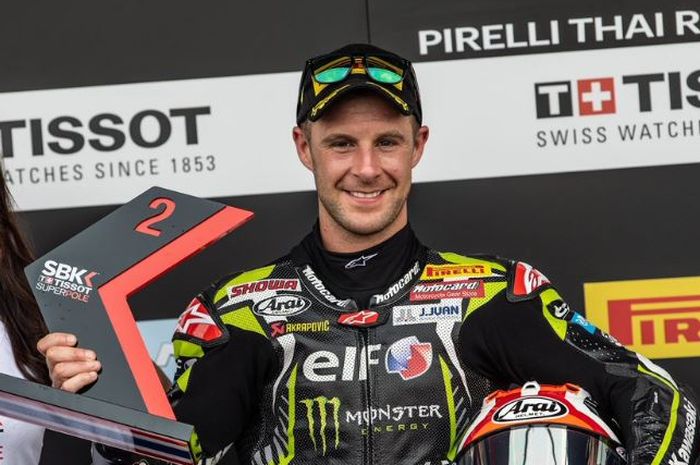 Selebrasi Pembalap WSBK asal tim Kawasaki, Jonathan Rea.