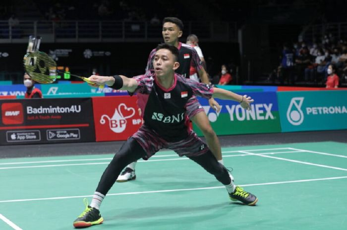 Pebulu tangkis ganda putra Indonesia, Fajar Alfian/Muhammad Rian Ardianto di babak pertama Malaysia Open 2022, Selasa (28/6/2022)