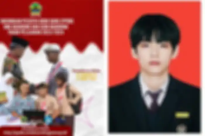Ilustrasi membuat pas foto background merah untuk PPDB SMK.