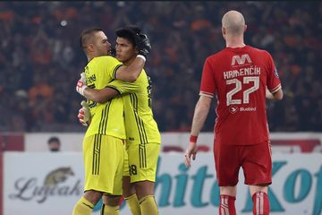 Kiper Persija Jakarta, Cahya Supriadi, saat menjalani debut di Laga pekan ke-34 Liga 1 2022/2023, Sabtu (15/4/2023).