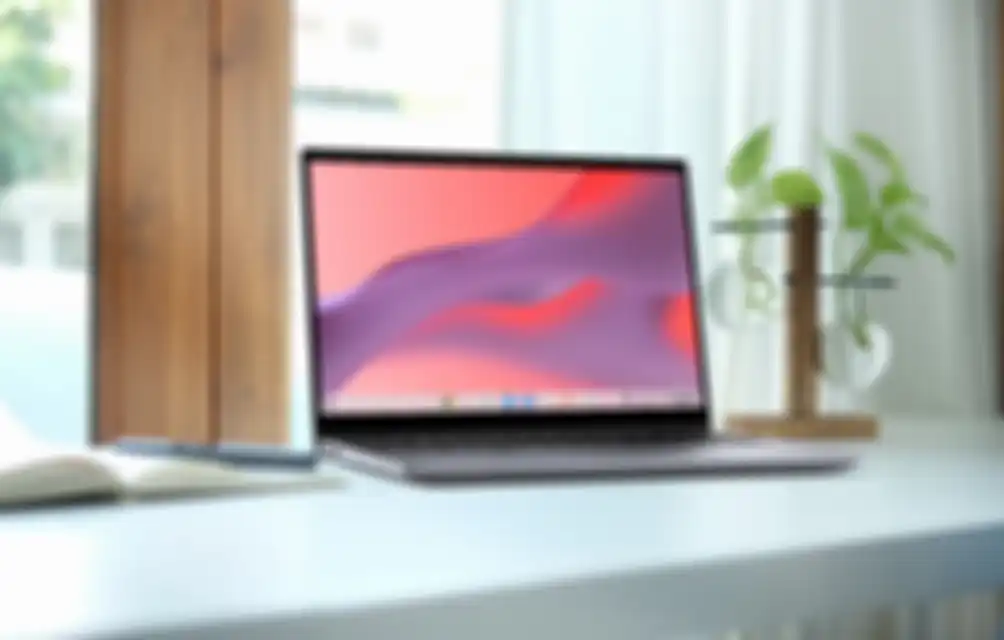 Ilustrasi penggunaan laptop pelajar Dell Latitude Chromebook 5430.
