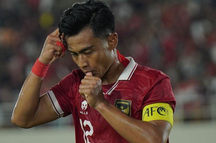 Selebrasi Pratama Arhan usai mencetak gol ke gawang Taiwan dalam kemenangan 9-0 timnas U-23 Indonesia di Kualifikasi Piala Asia U-23 2024 di Stadion Manahan, Solo pada Sabtu (9/9/2023).