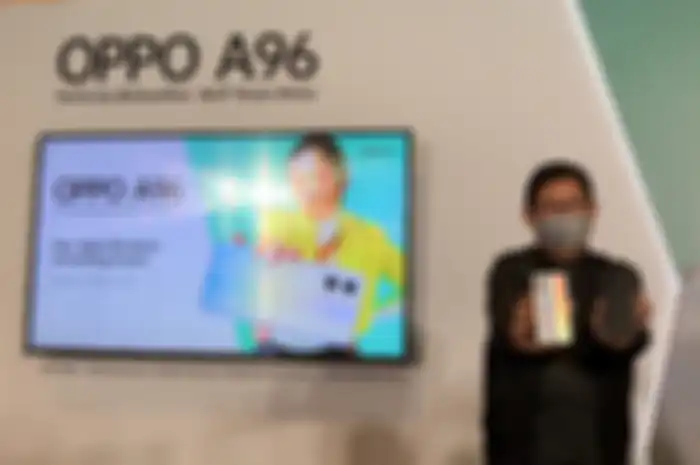 Acara Pengenalan OPPO A96 di Hotel Ritz Carlton Pacific Place , Jakarta (31/3) oleh Aryo Meidianto A, PR Manager OPPO Indonesia.