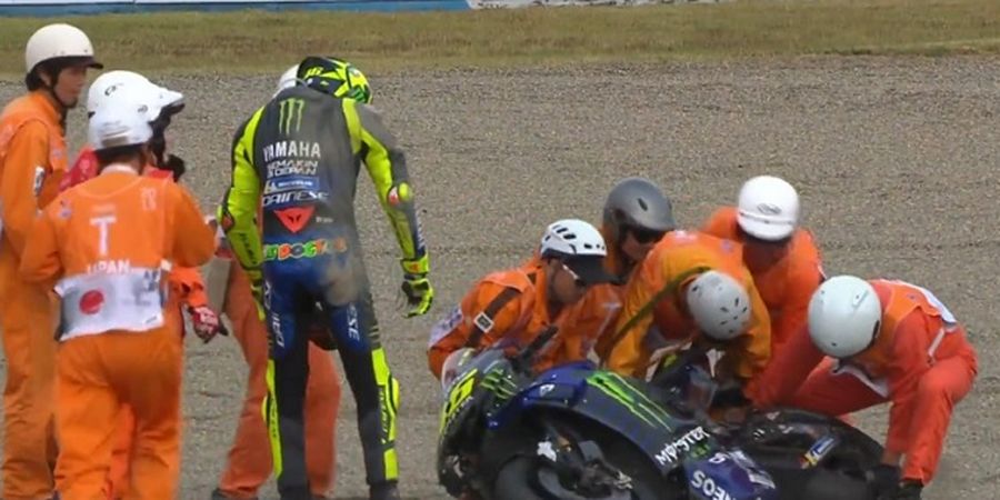 MotoGP Jepang 2019 - Video Insiden Crash Valentino Rossi hingga Gagal Finis