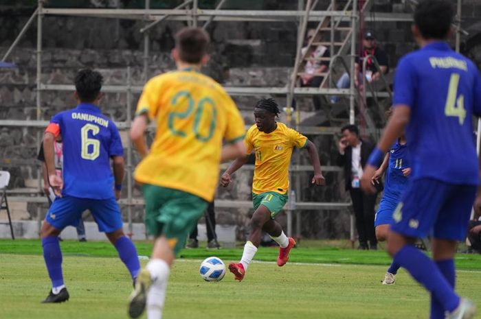 Thailand vs Australia pada laga Grup C ASEAN Cup U-16 2024 di Stadion Sriwedari, Solo, Jawa Tengah, Minggu (23/6/2024). 