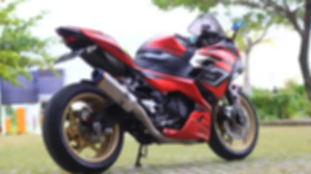 Swing arm GSX-R600 masuk dengan sempurna di Kawasaki Ninja 250 ban ukuran 180/55ZR17, padettttt…