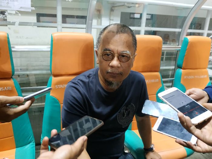 Manajer Madura United, Haruna Soemitro di Stadion Pakansari, Kabupaten Bogor, Kamis (11/7/2019).
