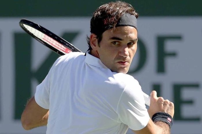 Roger Federer saat mengahadapi Hubert Hurkacz di babak perempat final Indian Wells 2019 (15/3/2019)