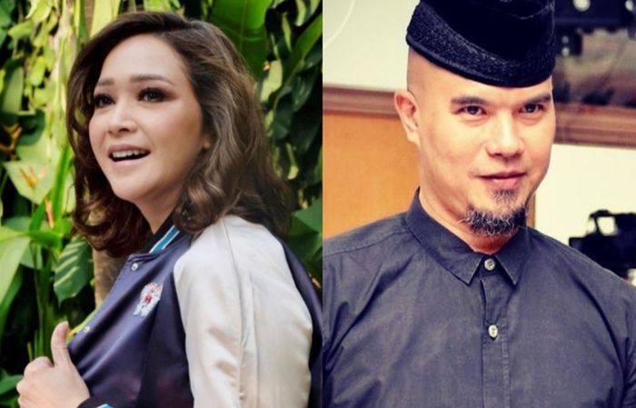 Kolase foto Maia Estianty dan Ahmad Dhani