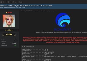 1,3 Miliar Data Seluler Penduduk Indonesia Bocor oleh Hacker, Kominfo Buka Suara