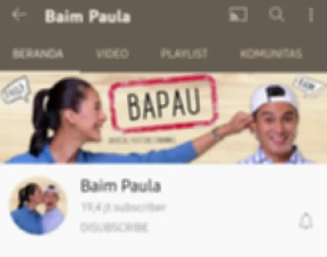 Subscriber Youtube Baim Wong saat ini.