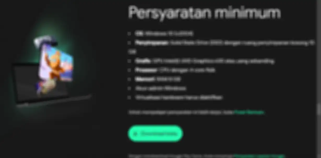 Persyaratan minimum untuk Google Play Games di Windows 11 dan Windows 10. 